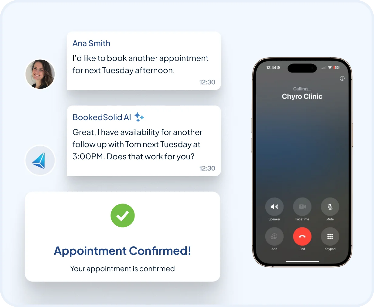 AI booking interface