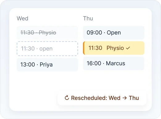 Reschedules