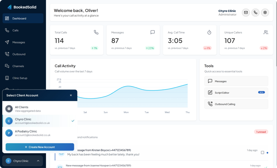BookedSolid Dashboard